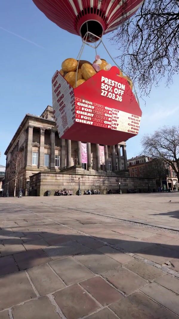 Cheat Daze Hot Air Balloon Drops Giant Waffle Box