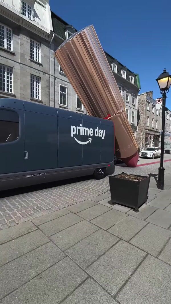 Amazon Beauty Giant Lipsticks Leave Trail Across City