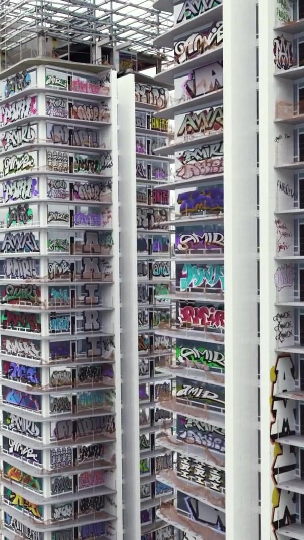 AMIRI Towers Designed with Graffiti