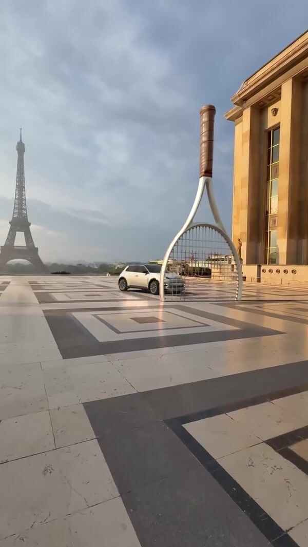Renault Car Passes Through Tennis Racket