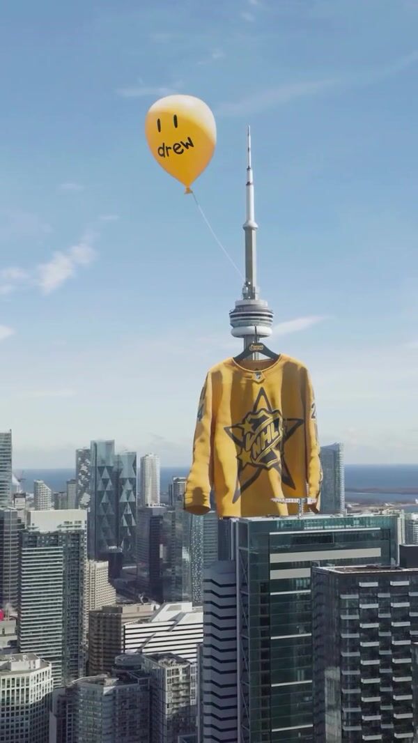 Drew House Sweatshirt Hangs from the Tower