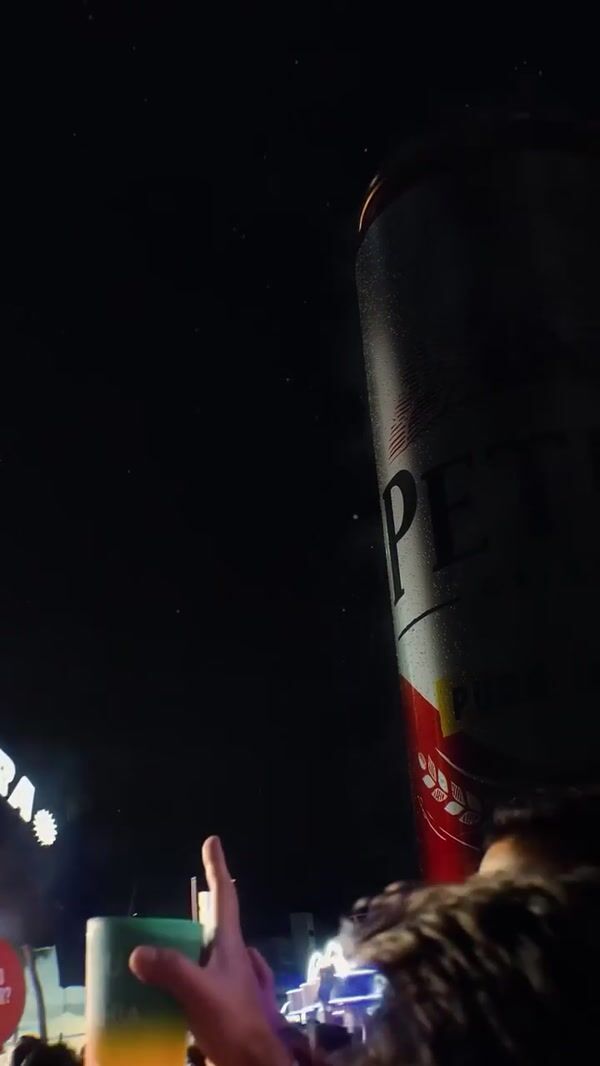 Cerveja Petra Beer Can Installation Lights Up