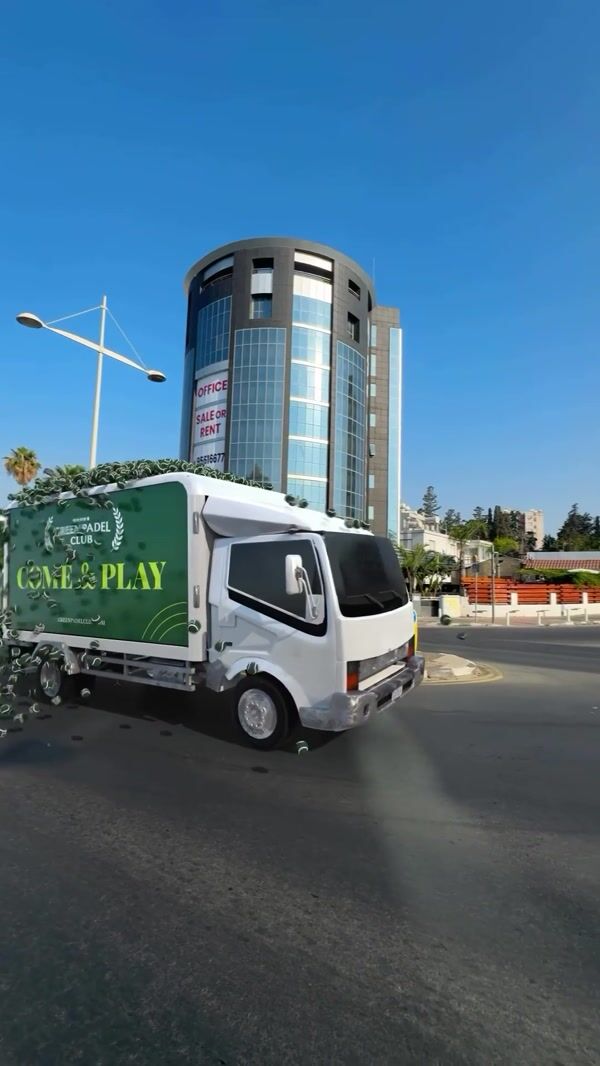 Green Padel Club Truck Loaded with Tennis Balls