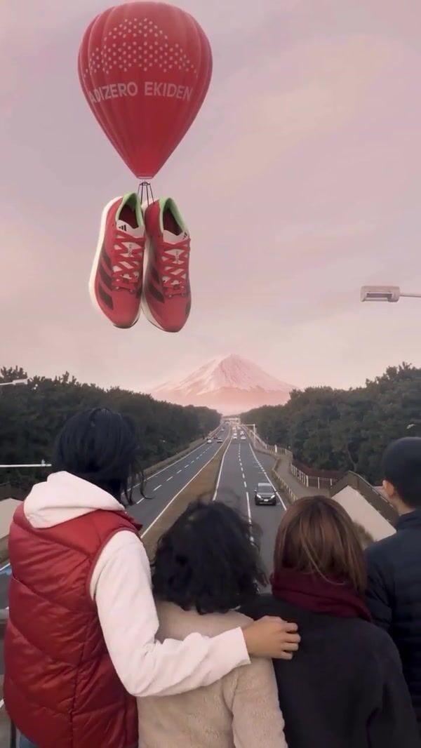 Adidas Giant Shoes Carried by Hot Air Balloon