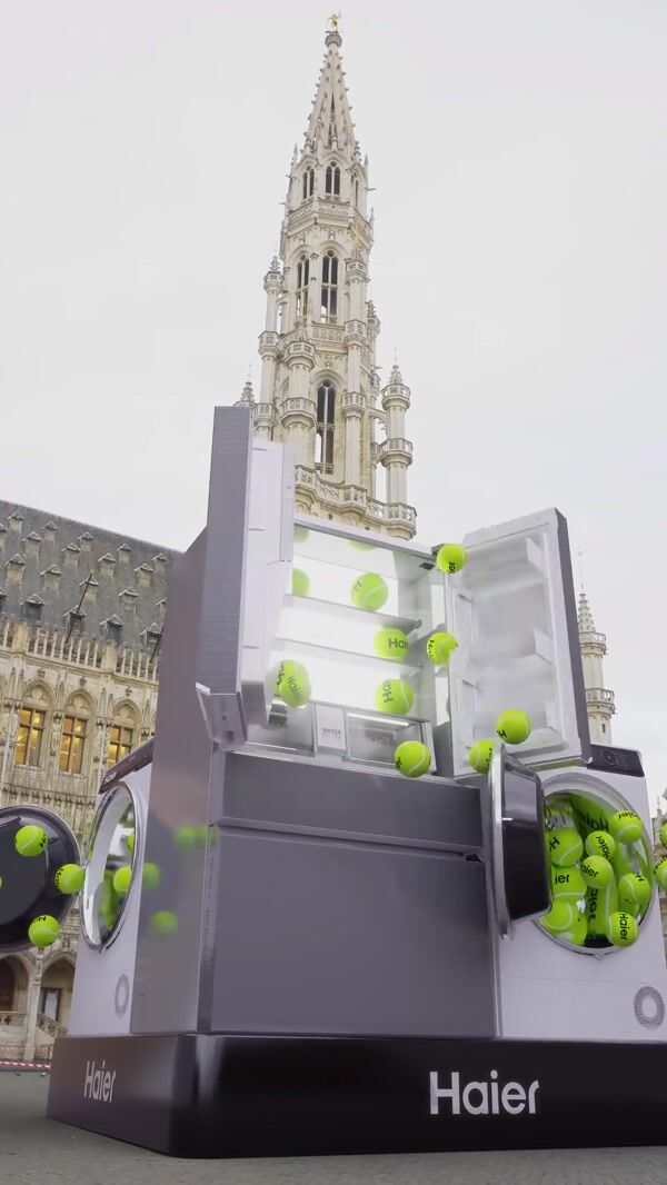 Haier Appliances Release Tennis Balls in Grand-Place