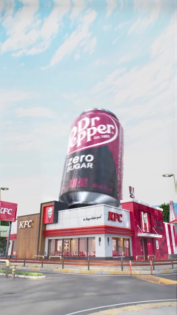 Coca-Cola Giant Dr. Pepper Zero Lands on KFC Roof
