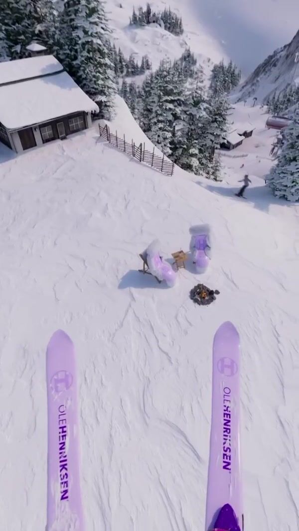 OLEHENRIKSEN Oversized Ski Boots Chill on Winter Slopes