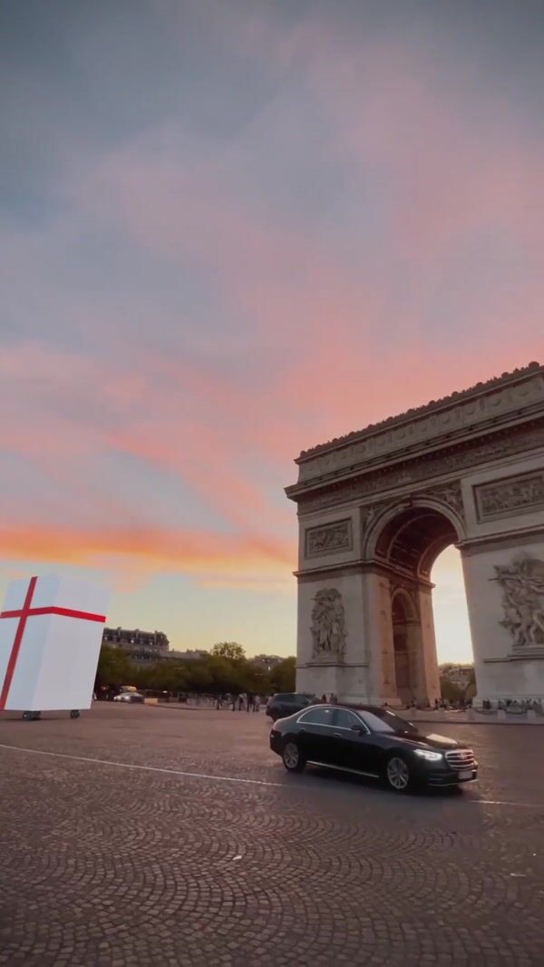 Samsonite Suitcases Rolling on Streets of Paris