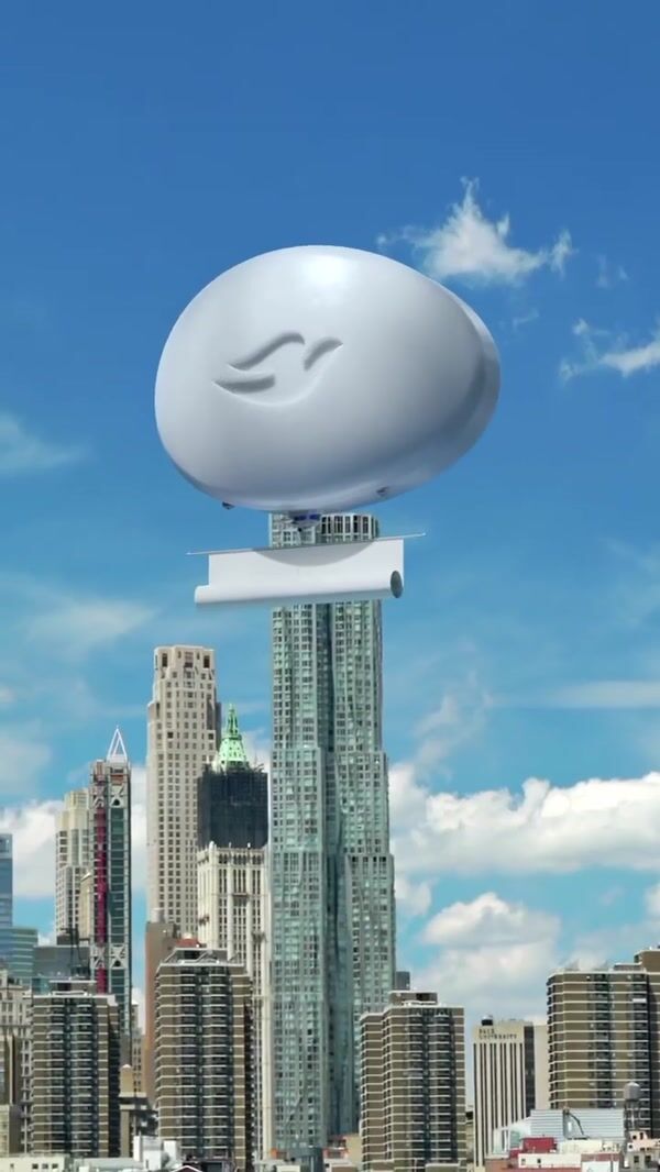 Dove Soap Bar Blimp Soaring with Banner