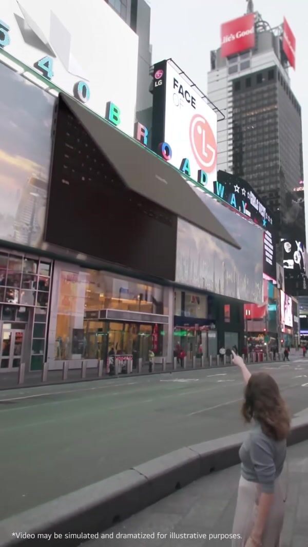 LG Hanging Laptop in Times Square