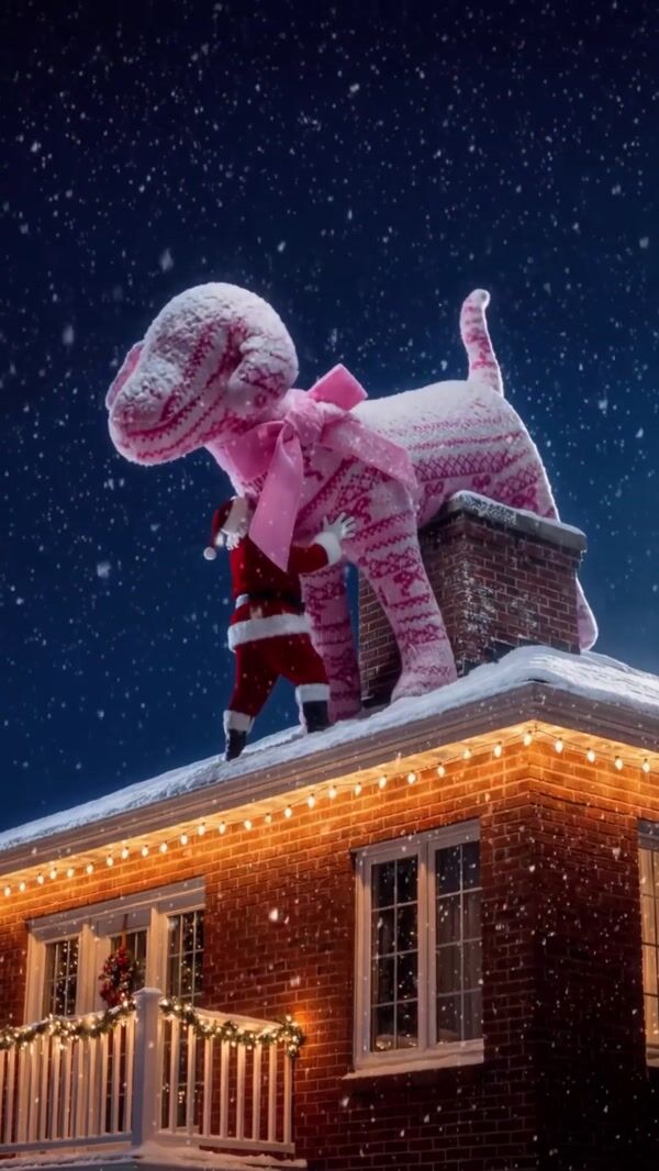 Victoria’s Secret PINK Santa Puts Giant Plush in Chimney