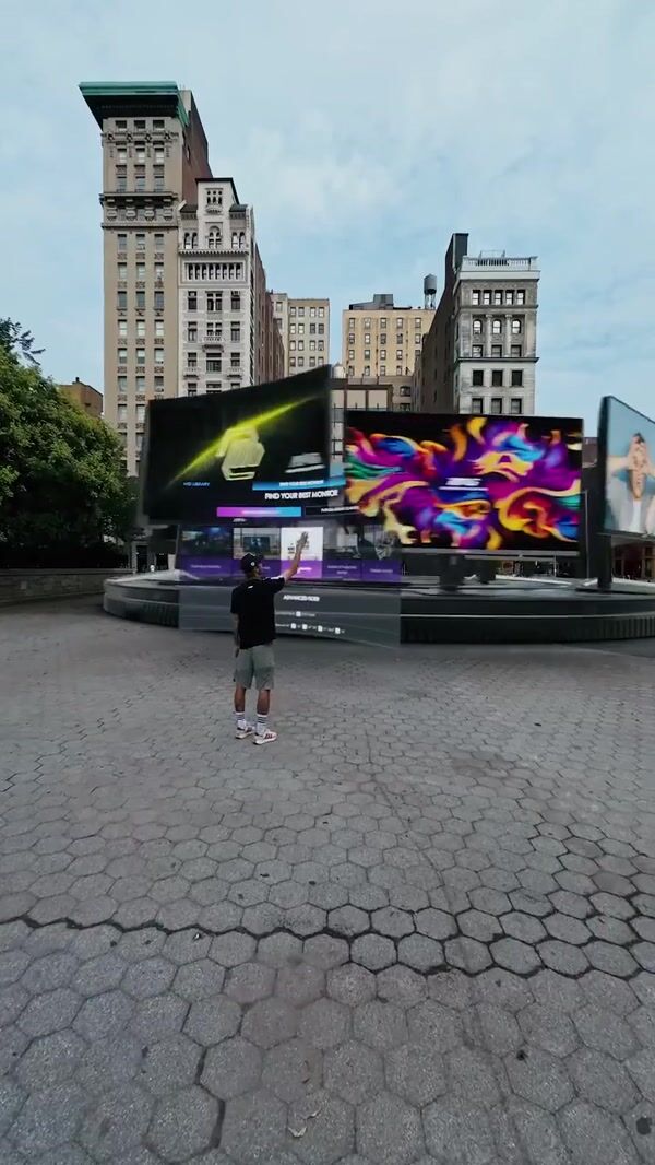 MSI PC Monitors on Rotating Platform in New York