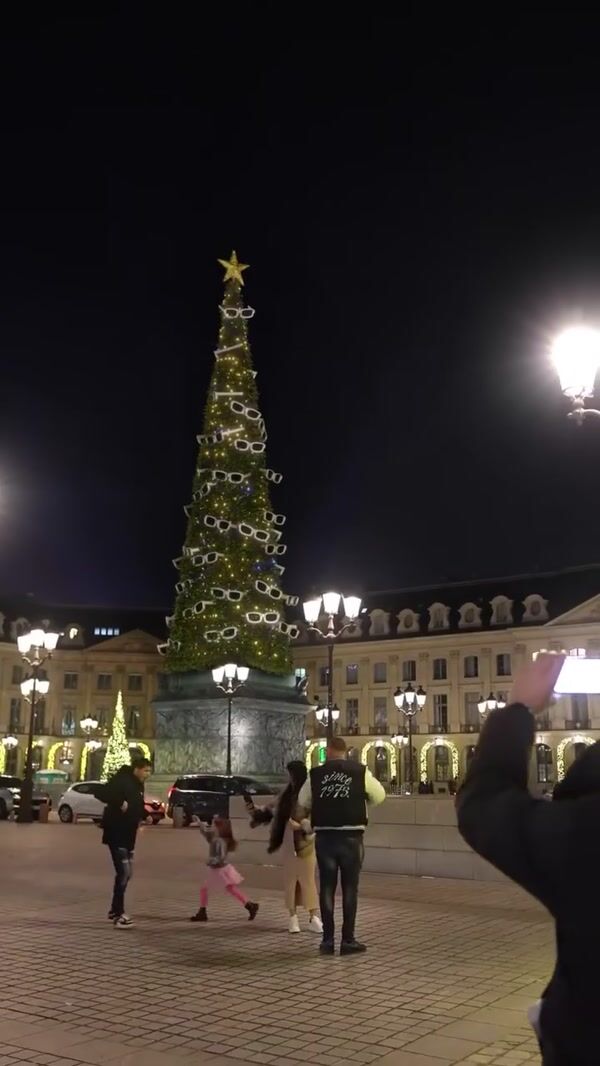 Michel Polnareff Christmas Tree Decked with White Glasses