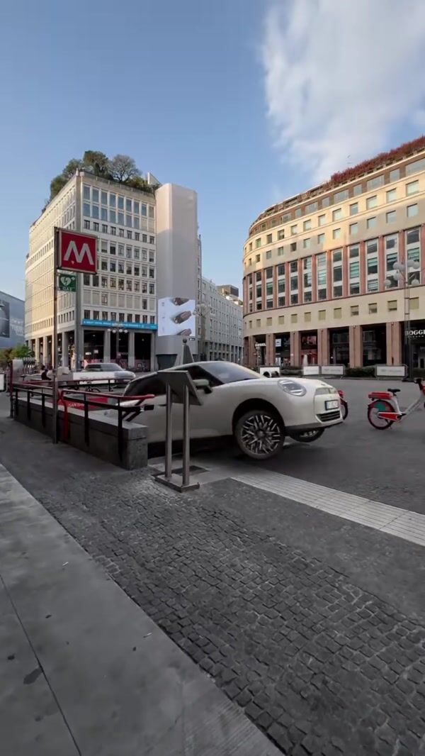 MINI Cars Exit Subway in Milan