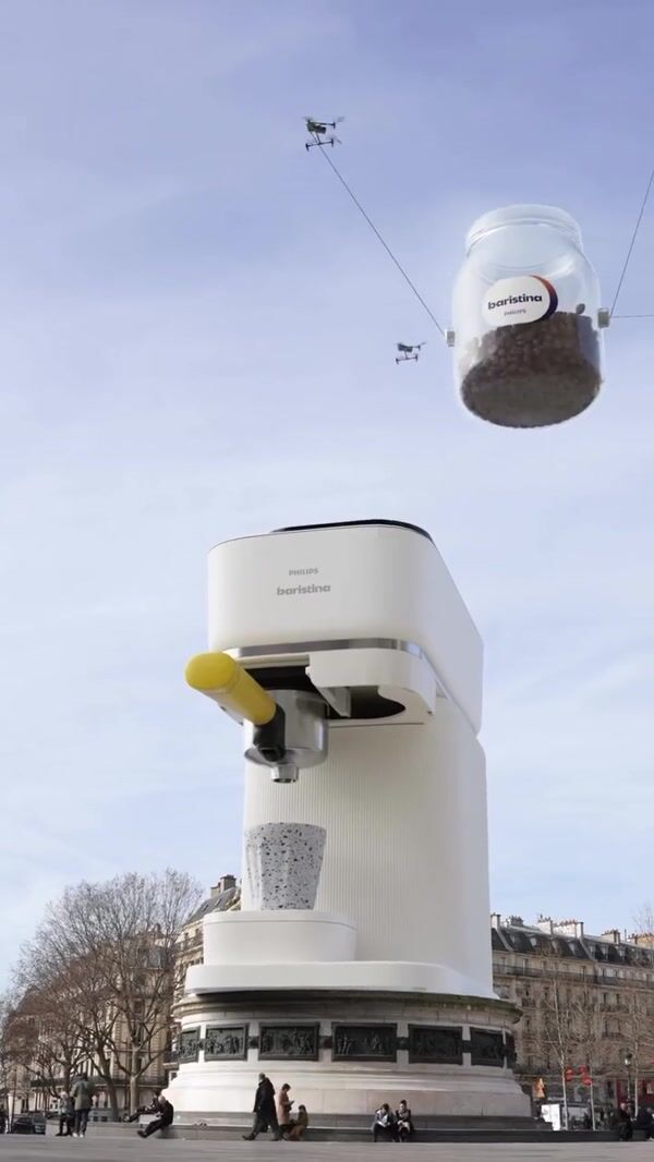 Philips Espresso Machine Monument in Paris