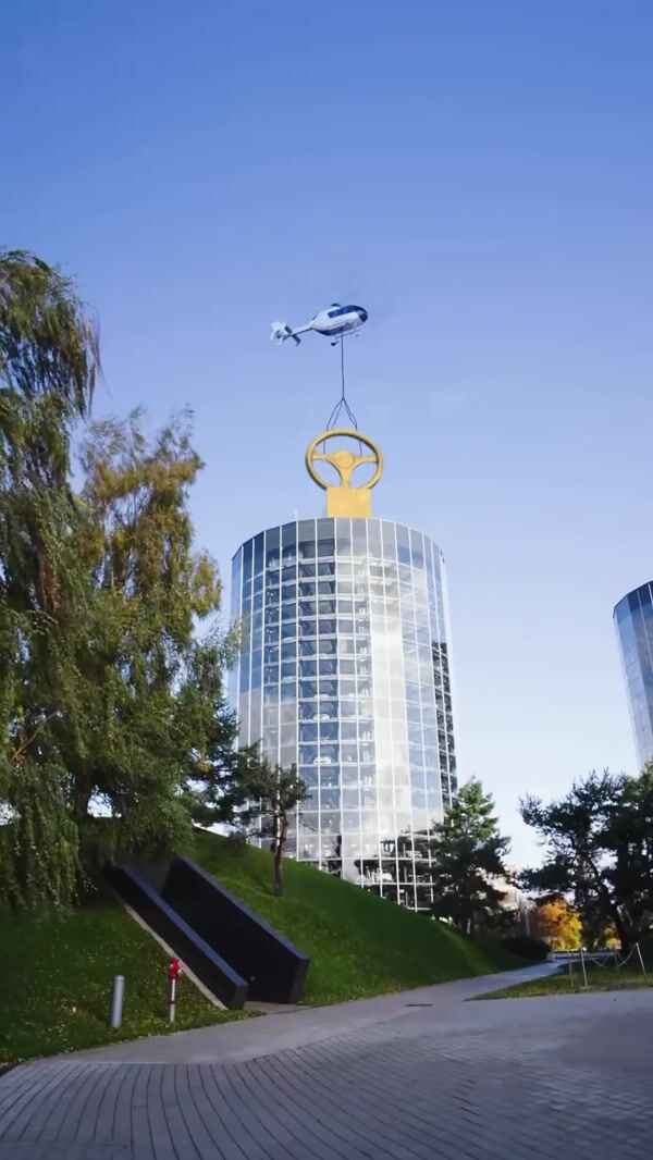 Volkswagen Giant Trophy Lands on Autostadt Towers