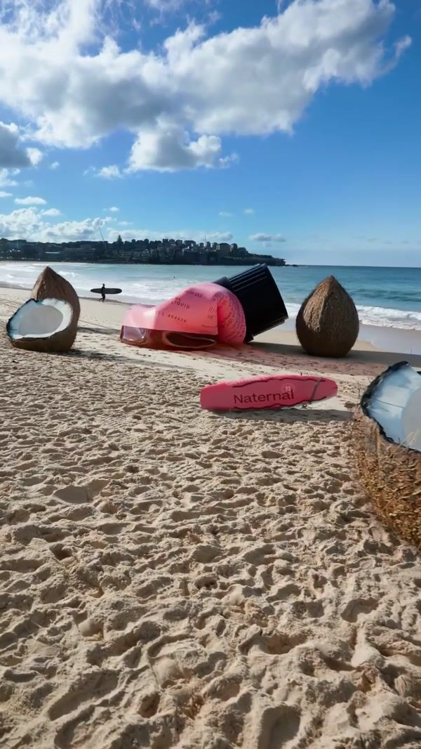 Naternal Vitamin D Bottle Inflates on Beach