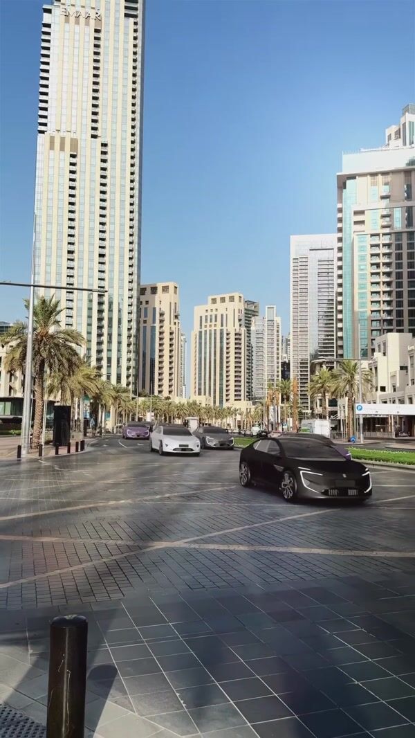 AVATR Electric Cars Drive Through Dubai