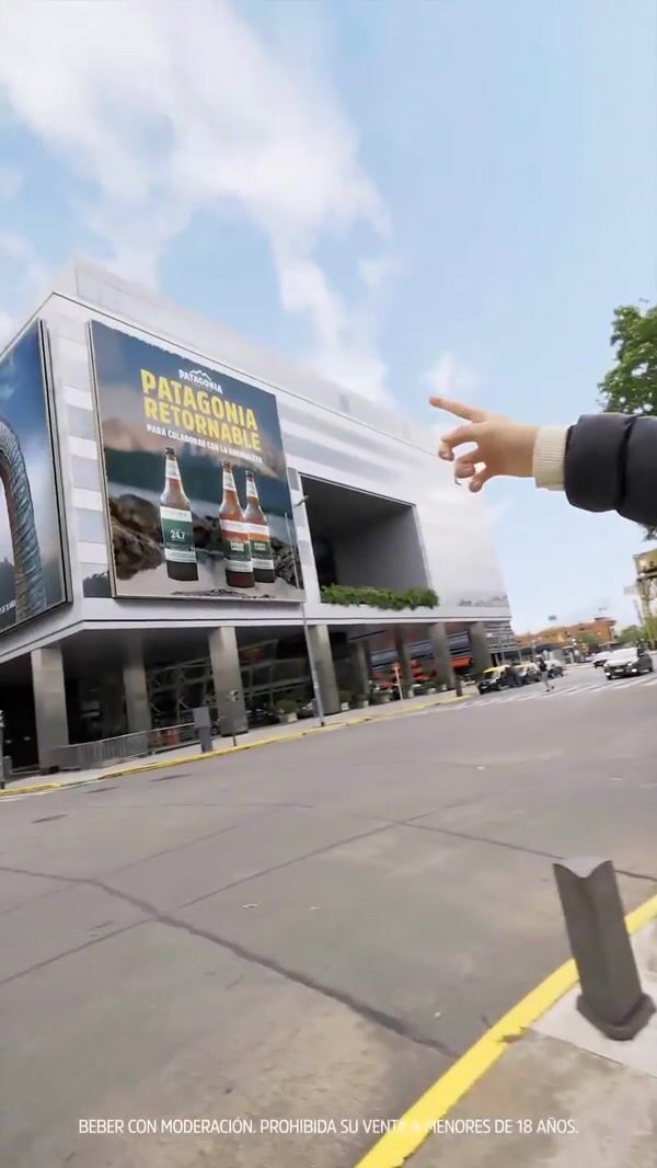 Cerveza Patagonia Creature Emerges from Billboard