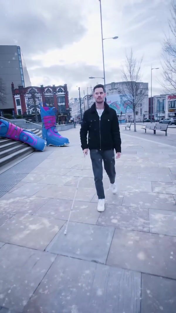 Tobes Giant Sports Equipment Glides on Street