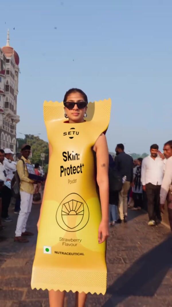 Setu Nutrition Woman in Yellow Sachet Packaging