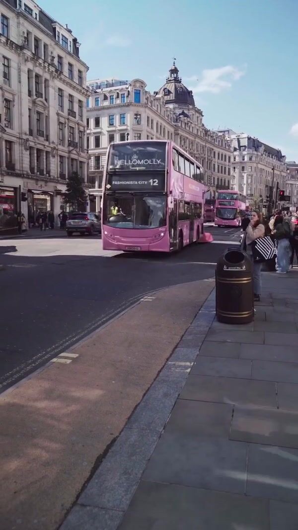Hello Molly Pink Dress behind the Bus