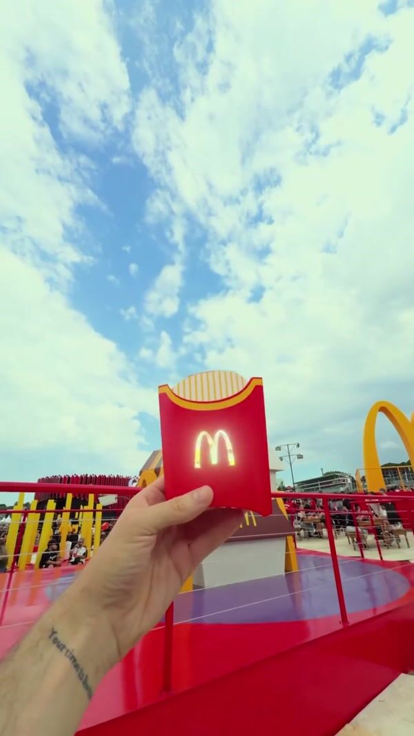 McDonald's Fries Box Filled with Falling Fries