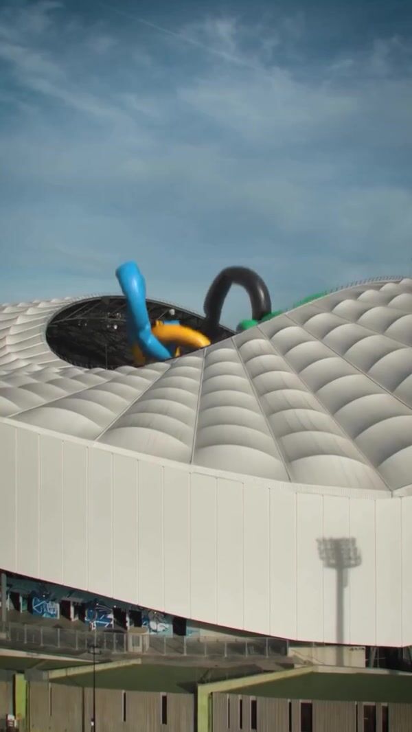 MARSEILLE Olympics Logo Inflates at Stadium
