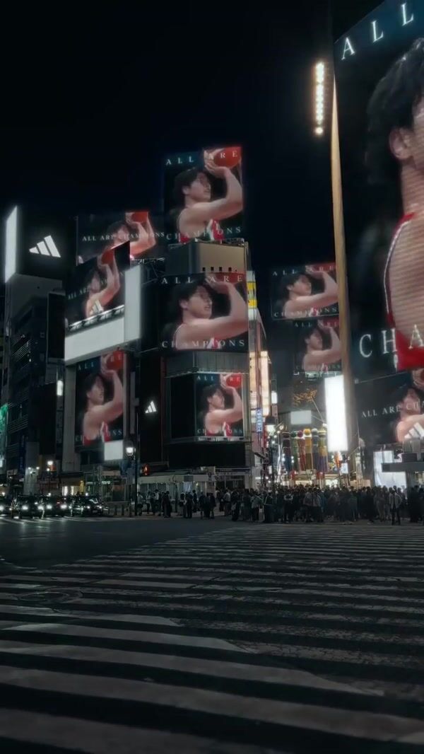 Adidas Olympic Champions Billboards at Shibuya