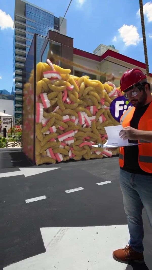 Burger King Glass-cased Gummies Overflow on Street