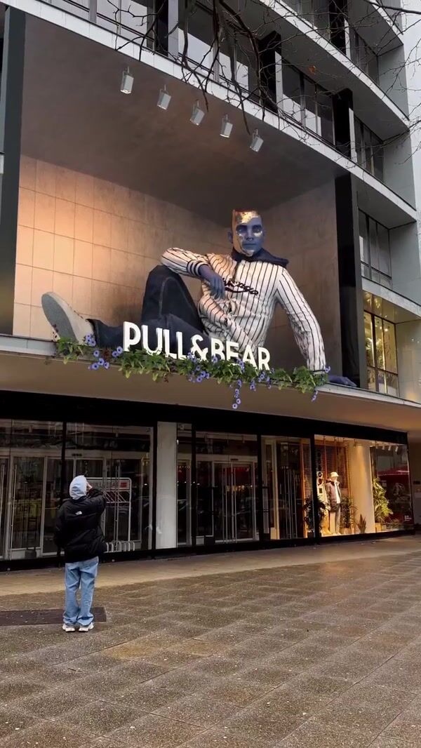 Pull&Bear Giant Blue Model at a Store