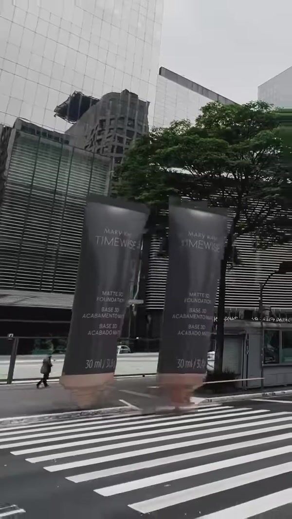 Mary Kay Giant Foundation Tubes Crossing Street