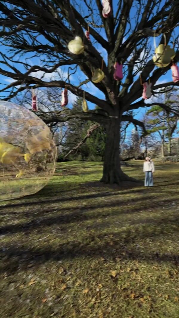 Betsey Johnson Inflated Bubble Collides with Tree