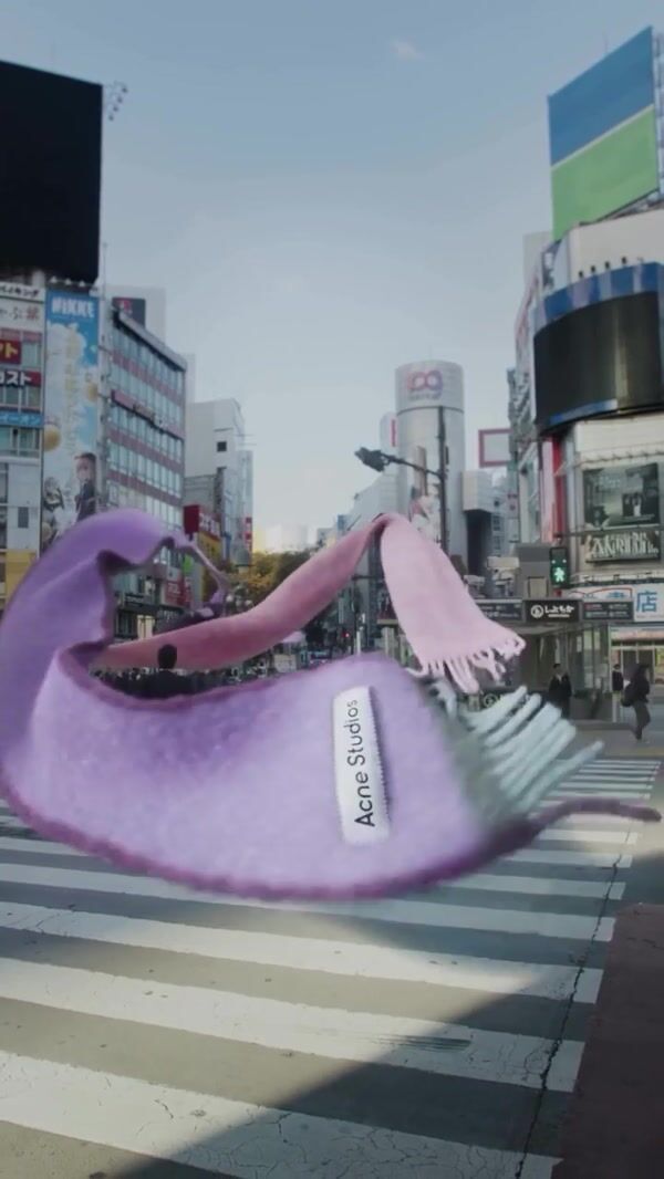 Acne Studios Scarves Forming Letters in Shibuya