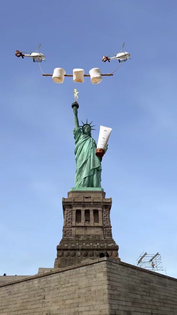 MOON Giant Toothpaste at Statue of Liberty