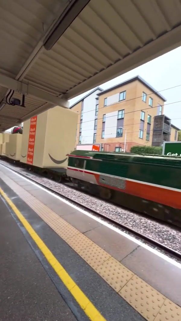 Amazon Coffee Maker Package Delivery on Train
