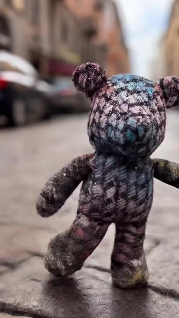 Missoni Patchwork Bear Transforms Stone Bollard