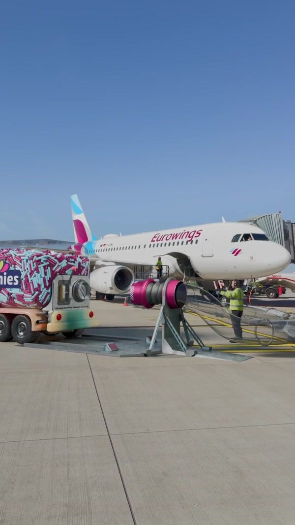 Eurowings Giant Candies Load Into Airplane
