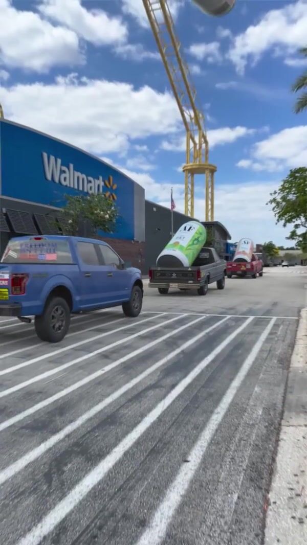 Free AF Cocktail Cans Loaded on Trucks by Crane