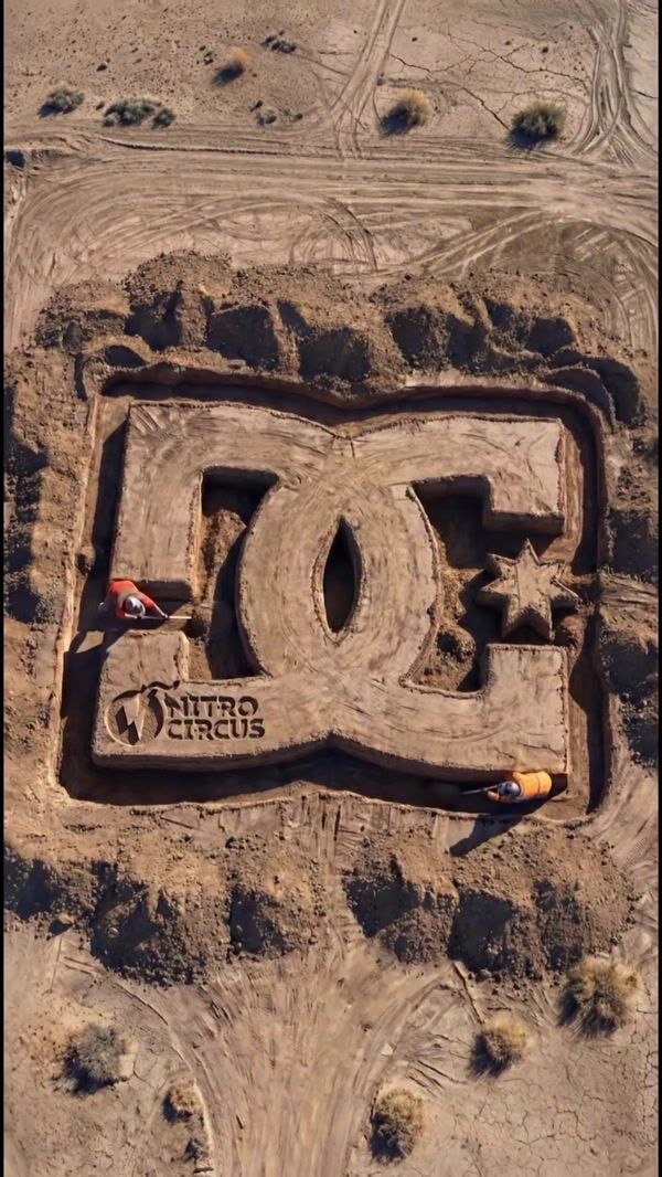Nitro Circus Giant DC Logo Carved Into Ground