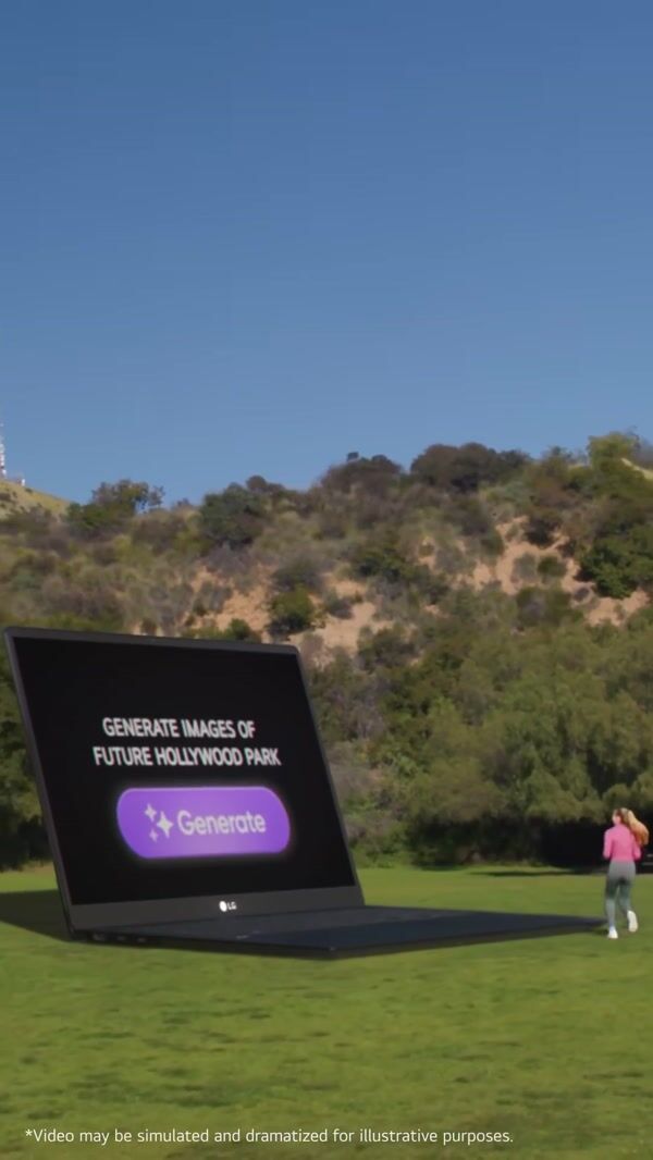 LG Giant Laptop at Hollywood Sign