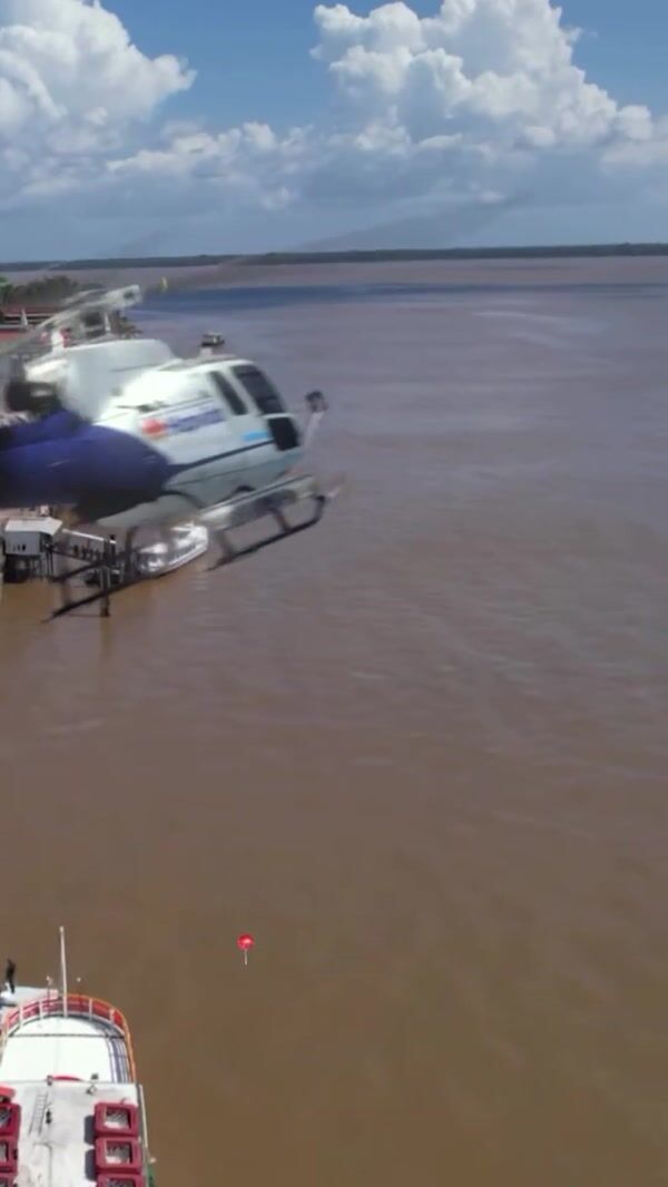 Hapvida Helicopter Reveals Hospital Beneath Ribbons