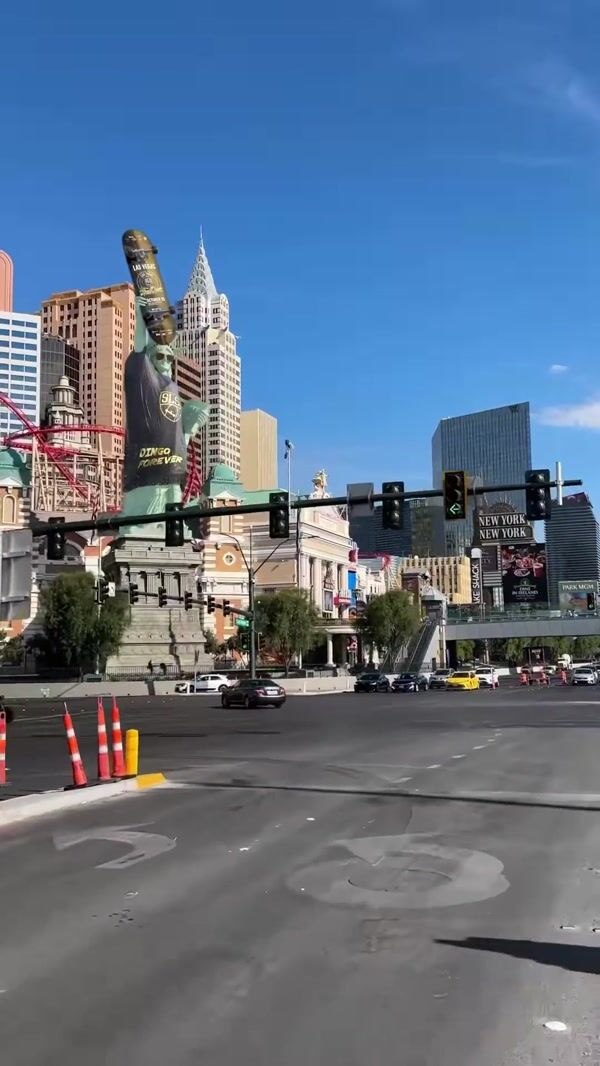SLS Statue of Liberty Replica in Skateboarding Outfit