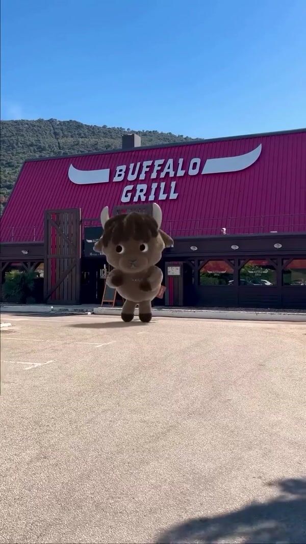 Buffalo Grill Mascot Dancing at Restaurant
