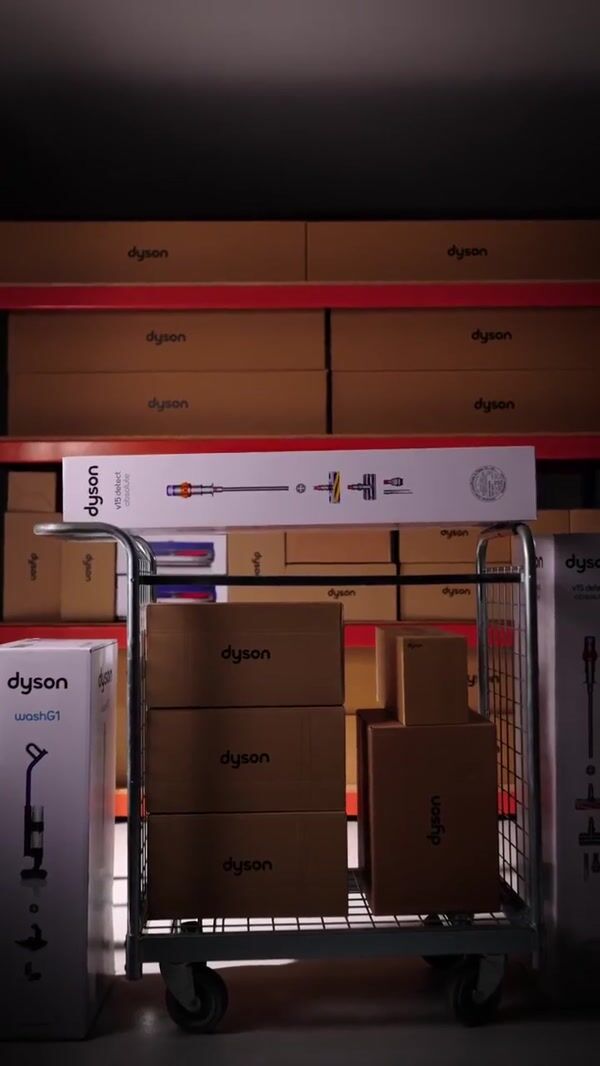 Dyson Vacuum Box Lands on Man's Arms