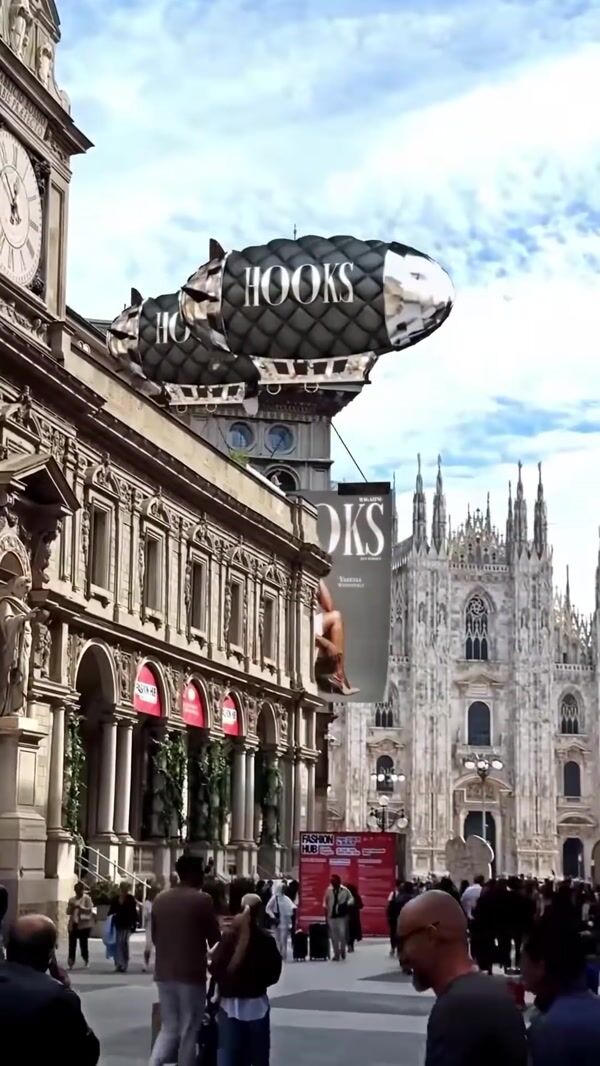 Hooks Magazine Blimps Fly Over Duomo di Milano