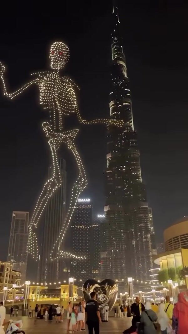 Dubai Skeleton Drone Show at Burj Khalifa