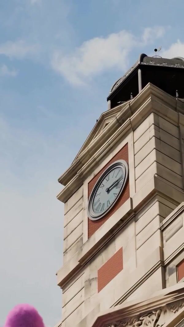 Takis Teddy Bear Climbs at Clock Tower