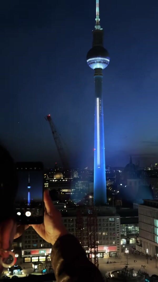 Samsung Drone Show Taking Photo of Tower