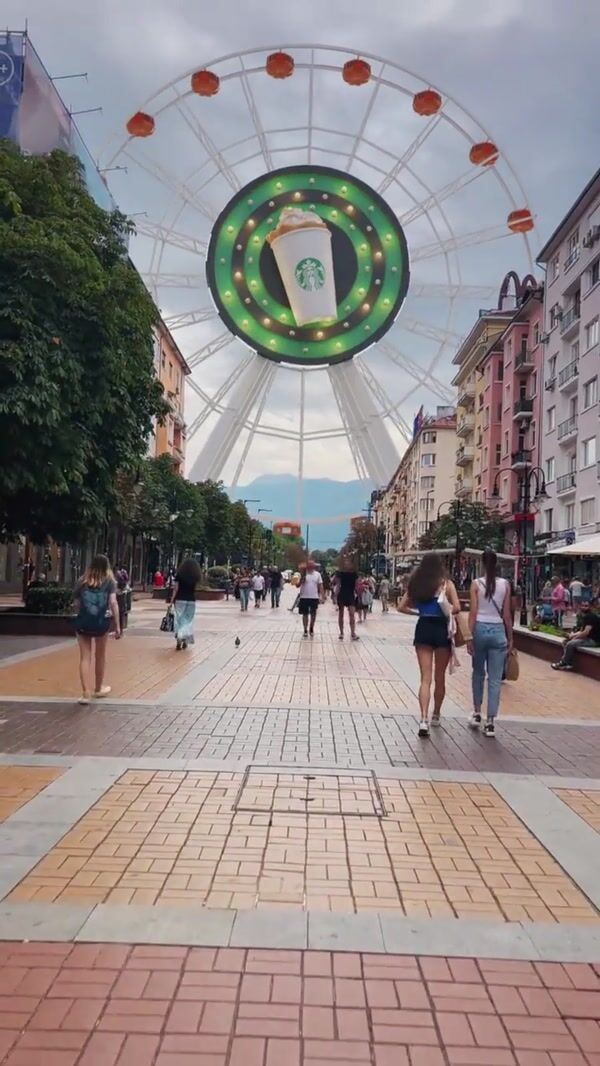 Starbucks PSL Ferris Wheel Rises Over Sofia Street